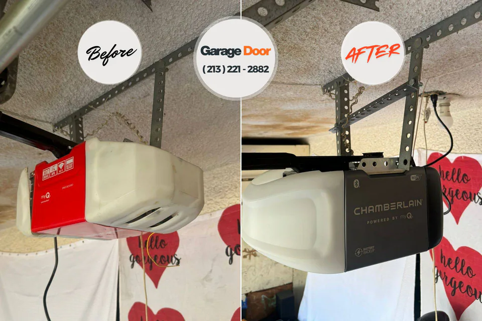 Before and after: garage door repair Santa Maria, CA